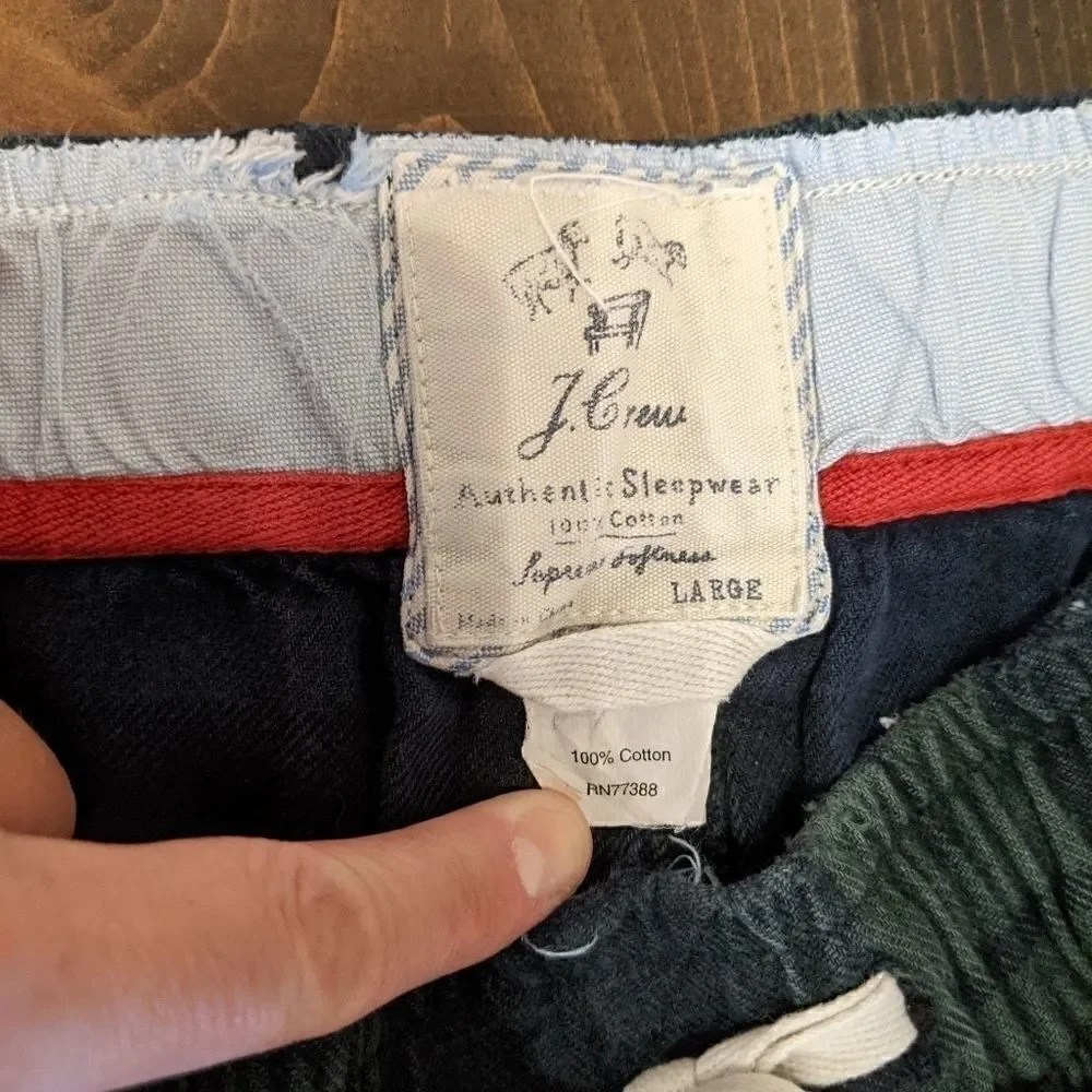 Christmas JCREW sleep pants plaid polar bear L